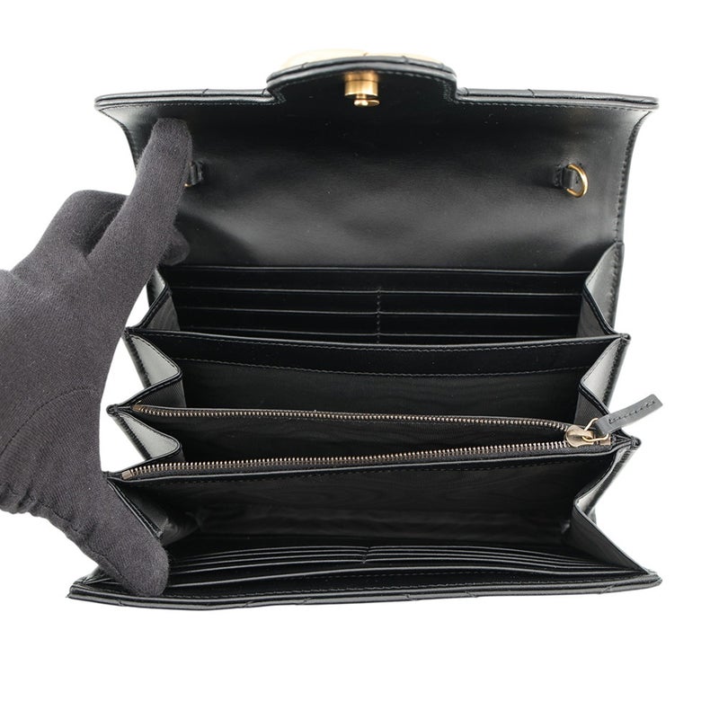 グッチ チェーンウォレット GGマーモント キルティング レザー 474575 GUCCI 財布 ダブルG 黒