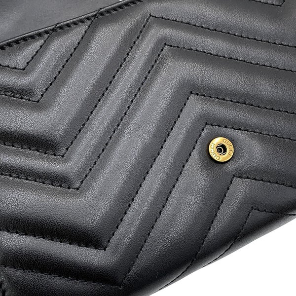 グッチ チェーンウォレット GGマーモント キルティング レザー 474575 GUCCI 財布 ダブルG 黒