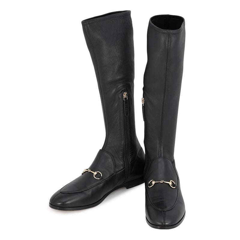 グッチ ブーツ ヨルダーン ナッパレザー レディースサイズ39 827860 GUCCI 靴 黒