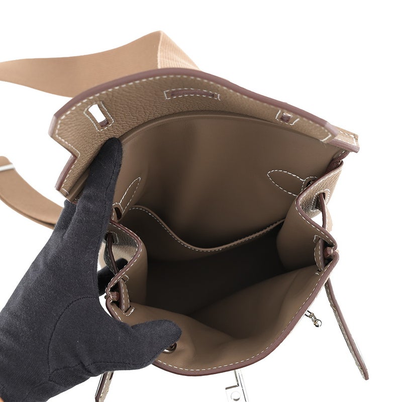 エルメス ボディバッグ ケリー アッカドPM エトゥープ/シルバー金具 トゴ W刻印 HERMES メンズ