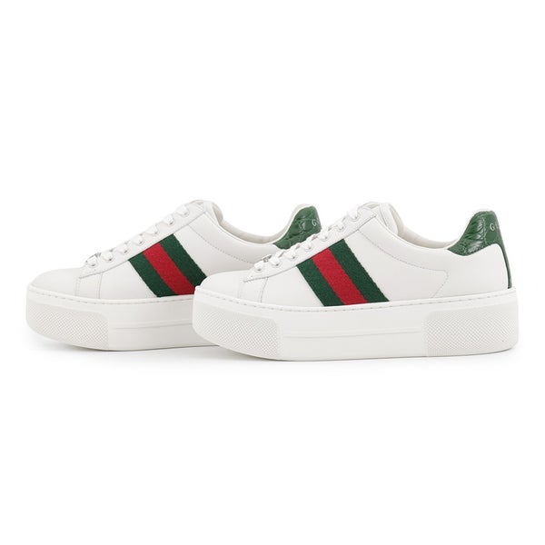 グッチ スニーカー エース ウェブ ストライプ レディースサイズ8 791399 GUCCI 靴 白