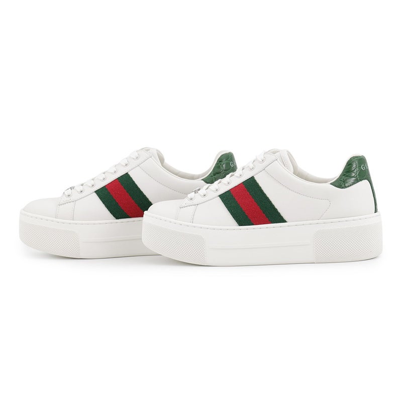 グッチ スニーカー エース ウェブ ストライプ レディースサイズ8 791399 GUCCI 靴 白