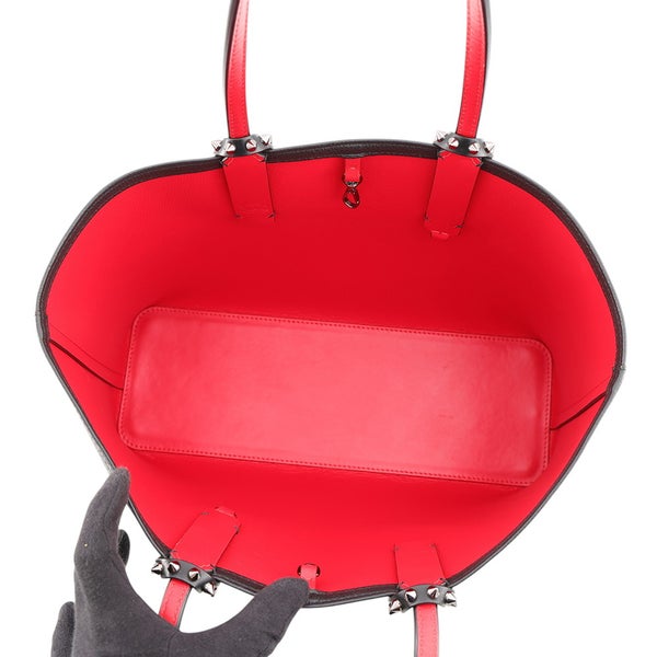 クリスチャン・ルブタン トートバッグ CABATA カバタ スモール スパイクスタッズ カーフレザー 3205219 Christian Louboutin 黒