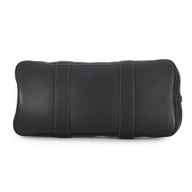 エルメス トートバッグ ガーデンパーティPM ベージュ/ブラック/シルバー金具 トワルアッシュ/ブッフル □H刻印 HERMES 黒