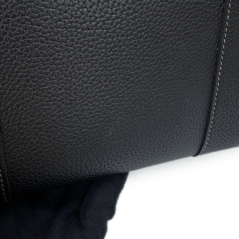 エルメス トートバッグ ガーデンパーティPM ベージュ/ブラック/シルバー金具 トワルアッシュ/ブッフル □H刻印 HERMES 黒