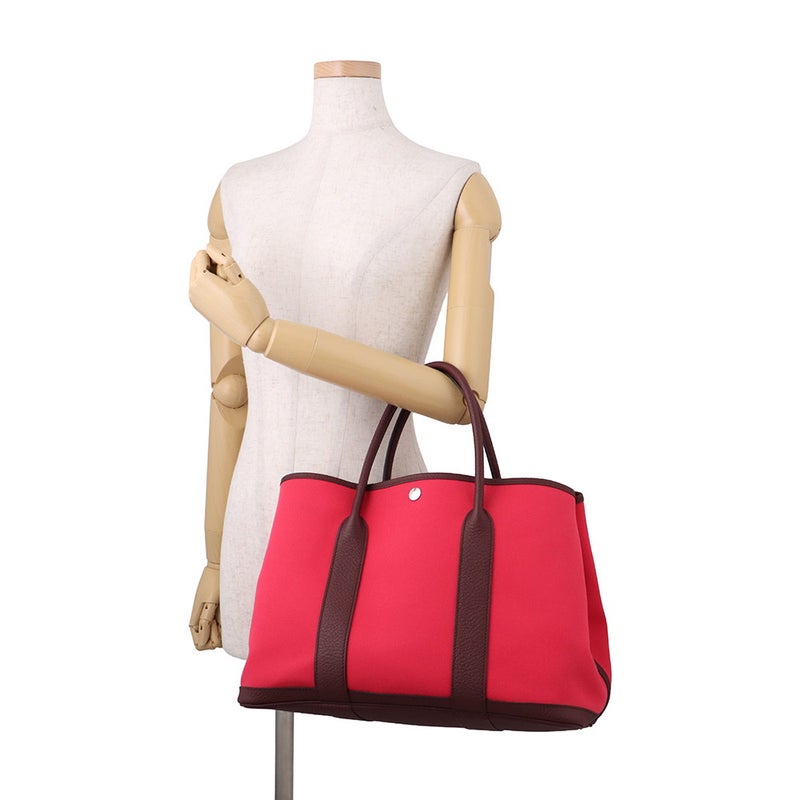 エルメス トートバッグ ガーデンパーティPM ローズエクストリーム/ボルドー/シルバー金具 トワルオフィシエ/ネゴンダ A刻印