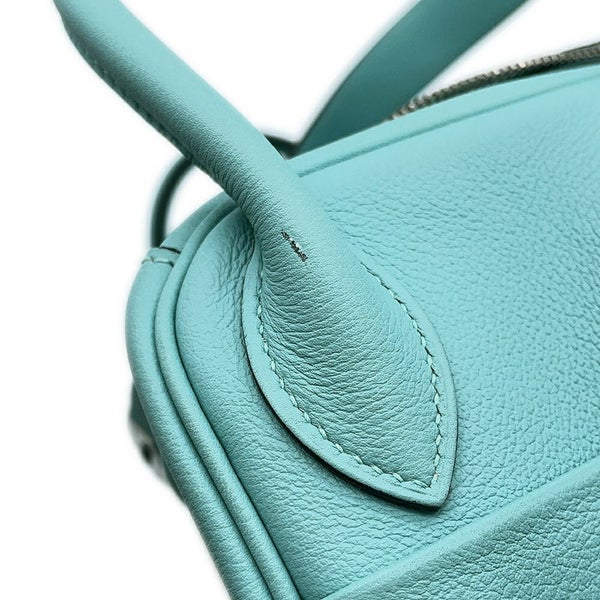 エルメス ハンドバッグ リンディ30 ブルーアトール/シルバー金具 エバーカラー T刻印 2wayショルダー