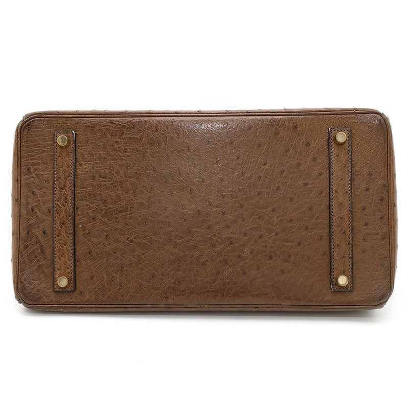 エルメス バーキン35 ブラウン/ゴールド金具 オーストリッチ □C刻印 HERMES Birkin ハンドバッグ