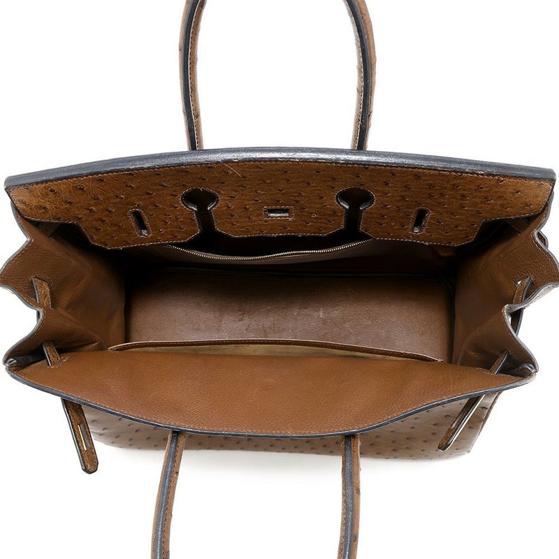 エルメス バーキン35 ブラウン/ゴールド金具 オーストリッチ □C刻印 HERMES Birkin ハンドバッグ