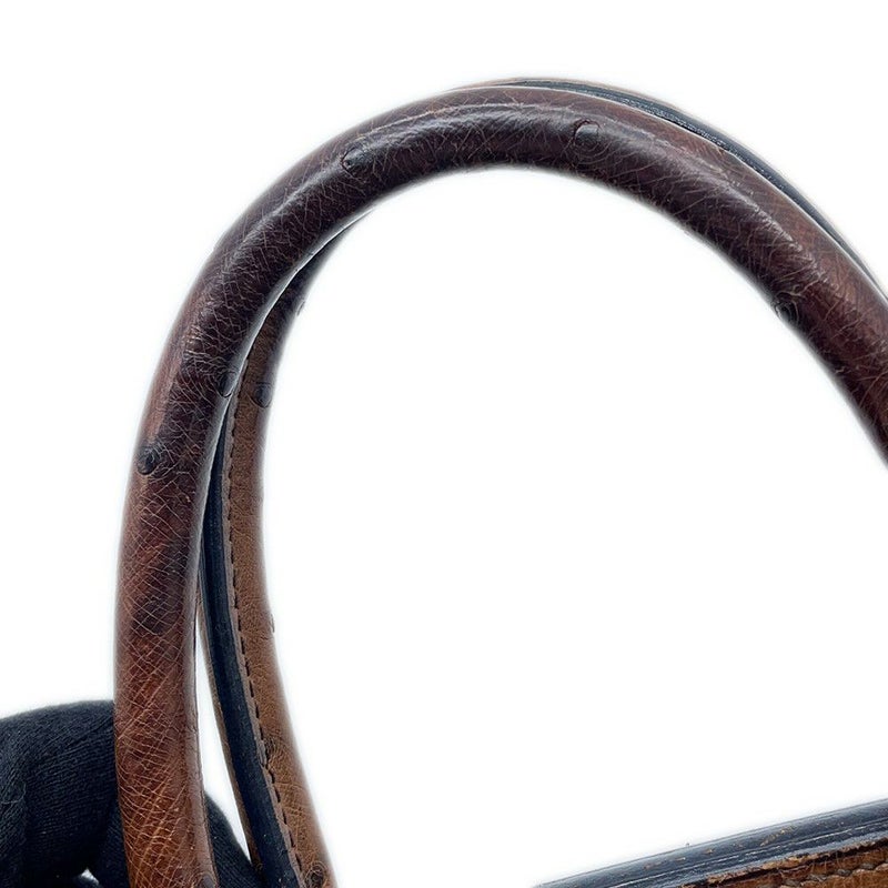 エルメス バーキン35 ブラウン/ゴールド金具 オーストリッチ □C刻印 HERMES Birkin ハンドバッグ