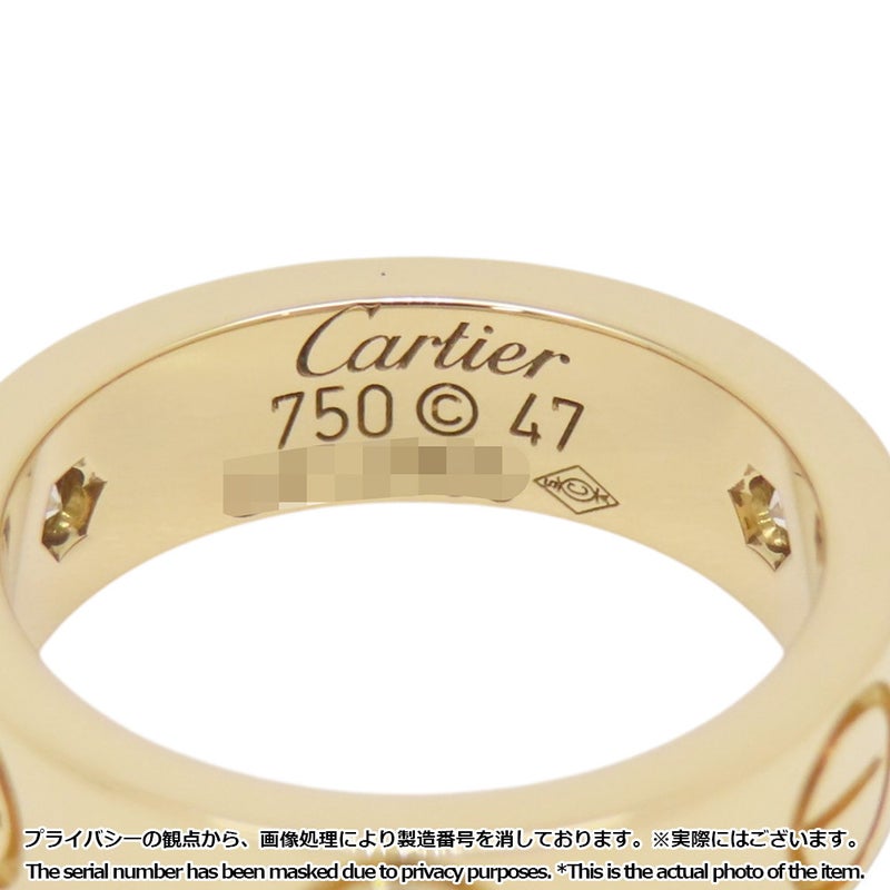 カルティエ リング LOVE リング クラシックモデル ダイヤ 3P 計0.23ct K18YGイエローゴールド サイズ47 B4032400 指輪 ラブリング