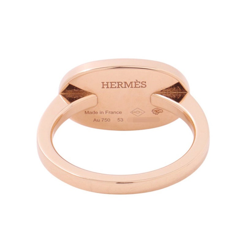 エルメス リング シェーヌダンクル ヴェルソ K18PGピンクゴールド/ホワイトセラミック リングサイズ53 HERMES 指輪 ジュエリー
