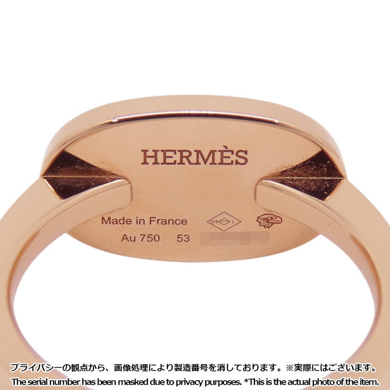 エルメス リング シェーヌダンクル ヴェルソ K18PGピンクゴールド/ホワイトセラミック リングサイズ53 HERMES 指輪 ジュエリー
