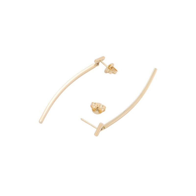 ティファニー ピアス Tワイヤー バー ドロップ K18YGイエローゴールド 62271841 Tiffany&Co. ジュエリー