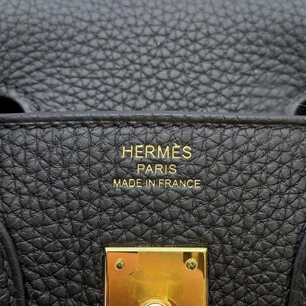 ス バーキン25 ブラック/ゴールド金具 トゴ B刻印 HERMES Birkin ハンドバッグ 黒