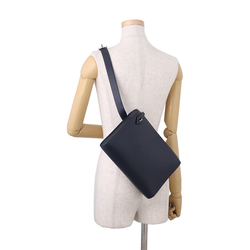 エルメス ショルダーバッグ ボリトル ブルーネイビー/シルバー金具 エバーグレイン B刻印 クラッチバッグ メンズ