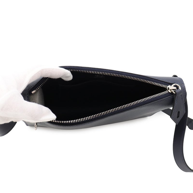 エルメス ショルダーバッグ ボリトル ブルーネイビー/シルバー金具 エバーグレイン B刻印 クラッチバッグ メンズ