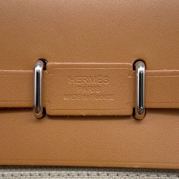 エルメス ショルダーバッグ エールバッグジップ ミニ ナチュラルサブレ/ベトン/シルバー金具 トワルアッシュ/ヴァッシュハンター K刻印