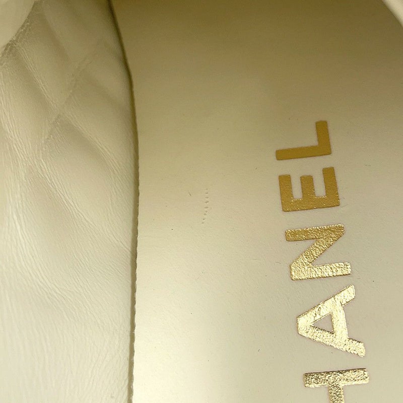 シャネル スニーカー ココマーク ローカット レースアップ レディースサイズ38C CHANEL 靴