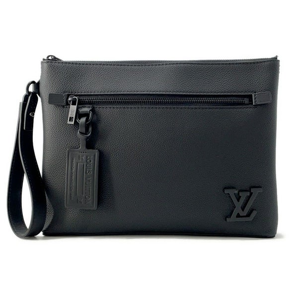 ルイヴィトン クラッチバッグ グレインレザー テイクオフ・ポーチ M69837 LOUIS VUITTON ブラック 黒