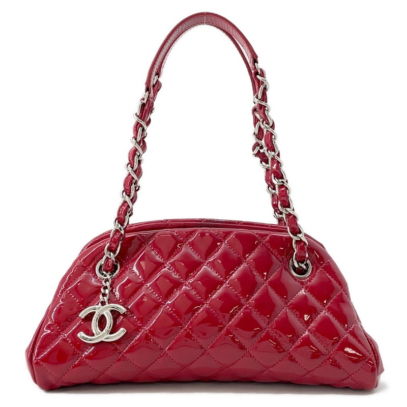 シャネル チェーンショルダーバッグ マドモアゼル ボーリングバッグ パテントレザー CHANEL
