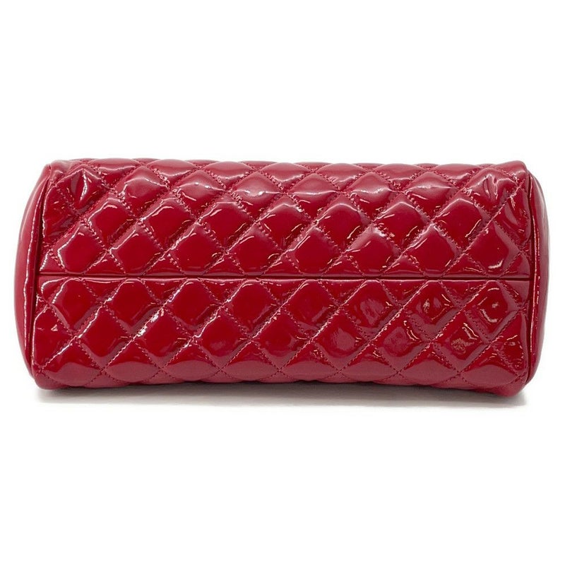 シャネル チェーンショルダーバッグ マドモアゼル ボーリングバッグ パテントレザー CHANEL