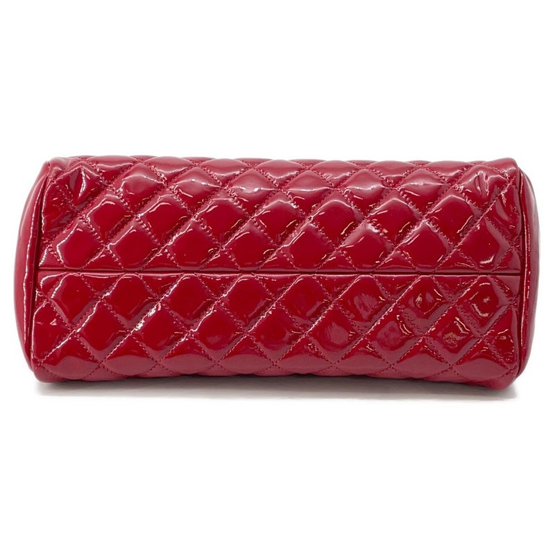 シャネル チェーンショルダーバッグ マドモアゼル ボーリングバッグ パテントレザー CHANEL