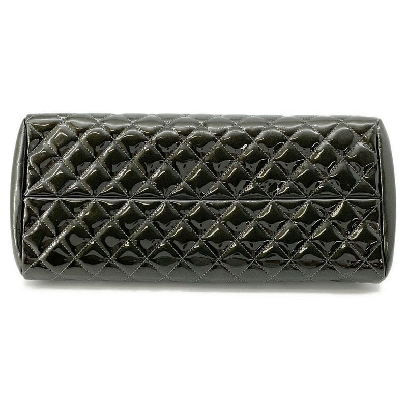 シャネル チェーンショルダーバッグ ココマーク マドモアゼル チェーンボーリングバッグ パテントレザー CHANEL バッグ