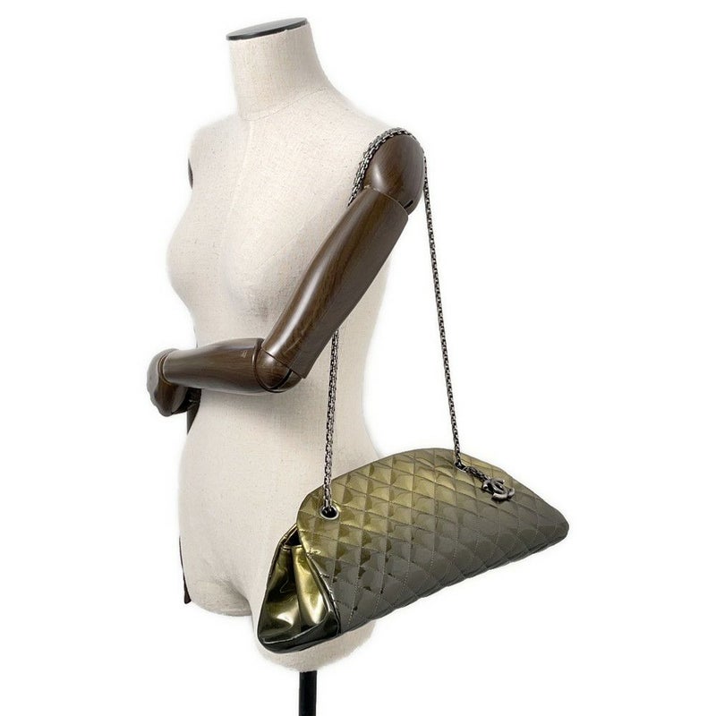 シャネル チェーンショルダーバッグ ココマーク マドモアゼル チェーンボーリングバッグ パテントレザー CHANEL バッグ