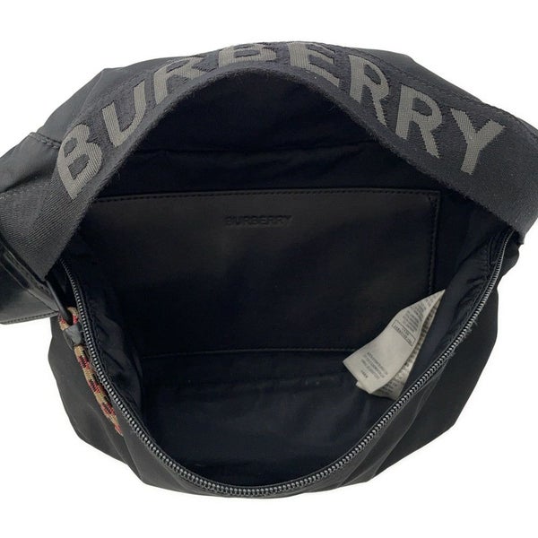 バーバリー ボディバッグ ロゴ ナイロン 8025668 BURBERRY ウエストポーチ 黒