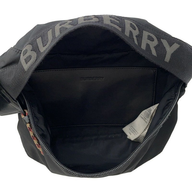バーバリー ボディバッグ ロゴ ナイロン 8025668 BURBERRY ウエストポーチ 黒