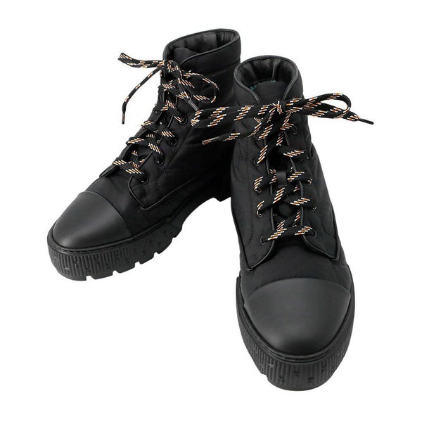 エルメス ショートブーツ フレッシュ ナイロン/レザー メンズサイズ42 HERMES 黒 メンズ