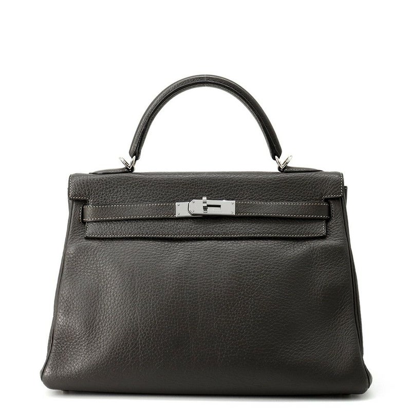 エルメス ハンドバッグ ケリー32 内縫い グラファイト/シルバー金具 トゴ □E刻印 2wayショルダー