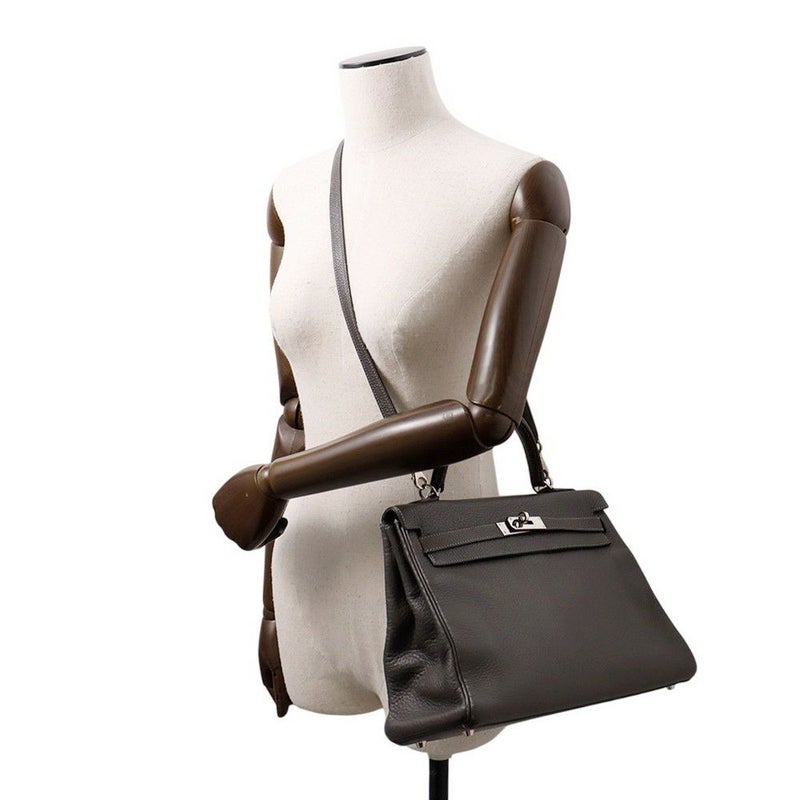 エルメス ハンドバッグ ケリー32 内縫い グラファイト/シルバー金具 トゴ □E刻印 2wayショルダー