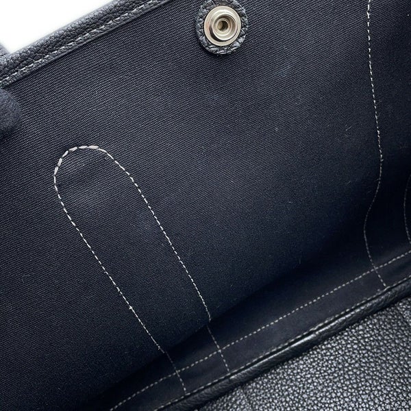 エルメス トートバッグ ガーデンパーティPM ブラック/シルバー金具 トワルアッシュ/ネゴンダ □G刻印 HERMES Garden Party 黒