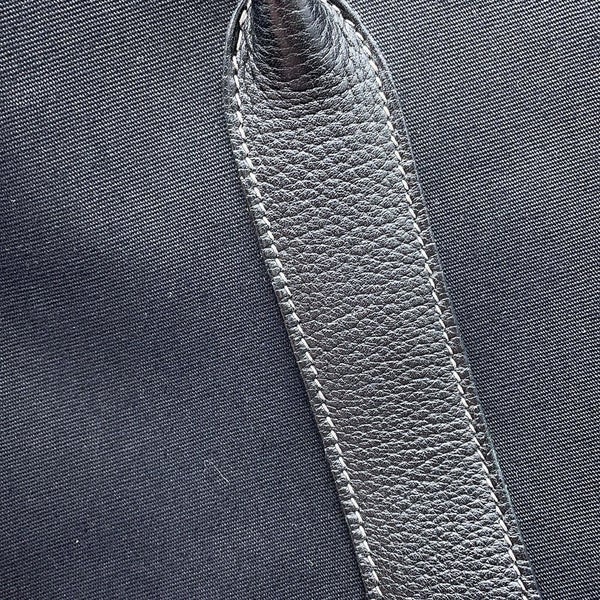 エルメス トートバッグ ガーデンパーティPM ブラック/シルバー金具 トワルアッシュ/ネゴンダ □G刻印 HERMES Garden Party 黒