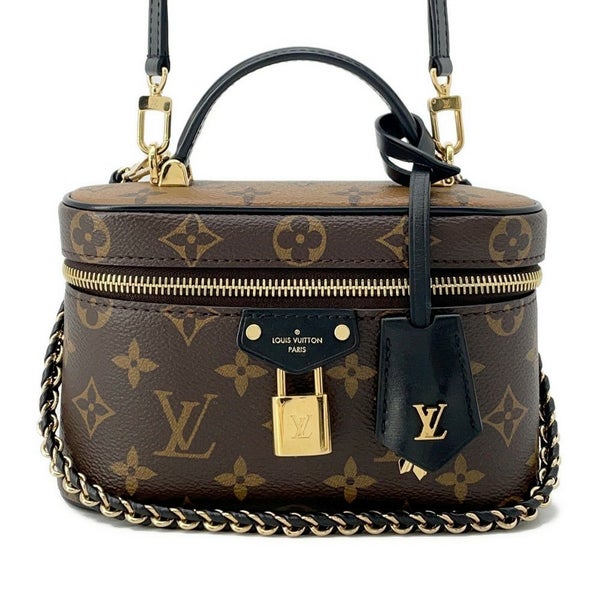 ルイヴィトン ハンドバッグ モノグラム・リバース ヴァニティ・チェーン ポーチ M47125 LOUIS VUITTON 2way ブラック 黒