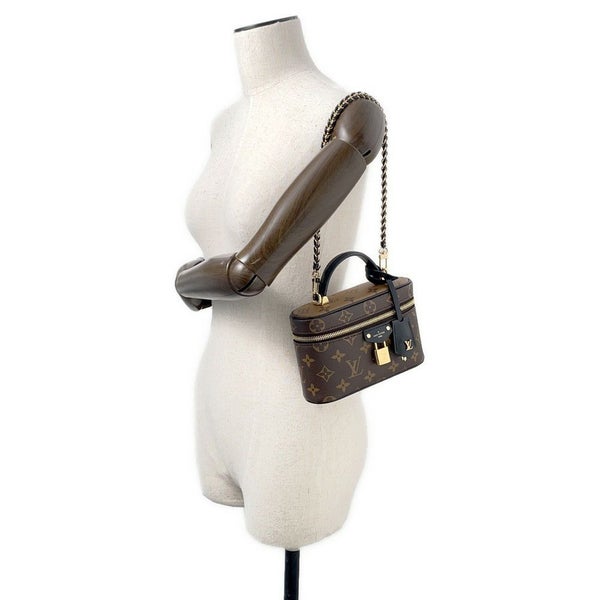 ルイヴィトン ハンドバッグ モノグラム・リバース ヴァニティ・チェーン ポーチ M47125 LOUIS VUITTON 2way ブラック 黒