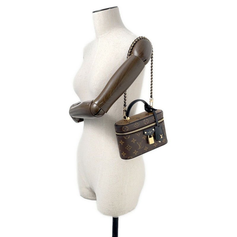 ルイヴィトン ハンドバッグ モノグラム・リバース ヴァニティ・チェーン ポーチ M47125 LOUIS VUITTON 2way ブラック 黒
