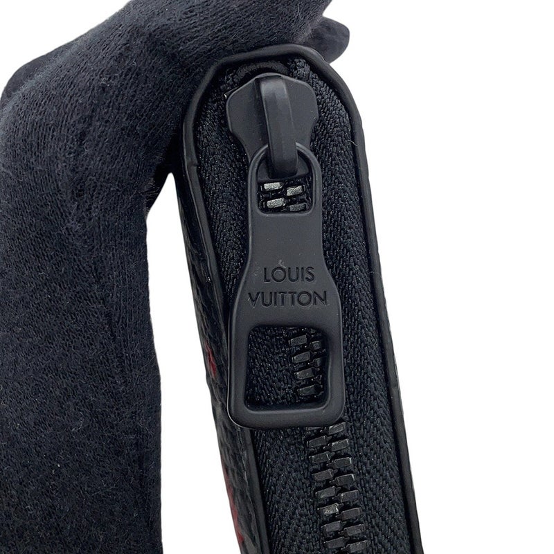 ルイヴィトン モノグラム・アンプラント インフィニティ ドット LV × YK ジッピーウォレット・ヴェルティカル M81904 草間彌生 黒 ブラック