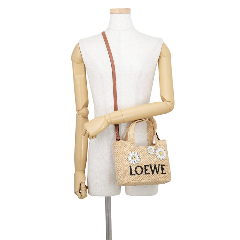 ロエベ ハンドバッグ フォント トート ミニ ラフィア レザー ALF1V46X12 LOEWE 2way