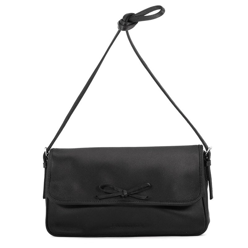 バレンシアガ ハンドバッグ Leopolda ポシェット リボン サテン 791997 BALENCIAGA 黒