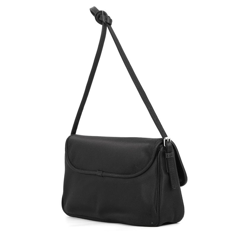 バレンシアガ ハンドバッグ Leopolda ポシェット リボン サテン 791997 BALENCIAGA 黒