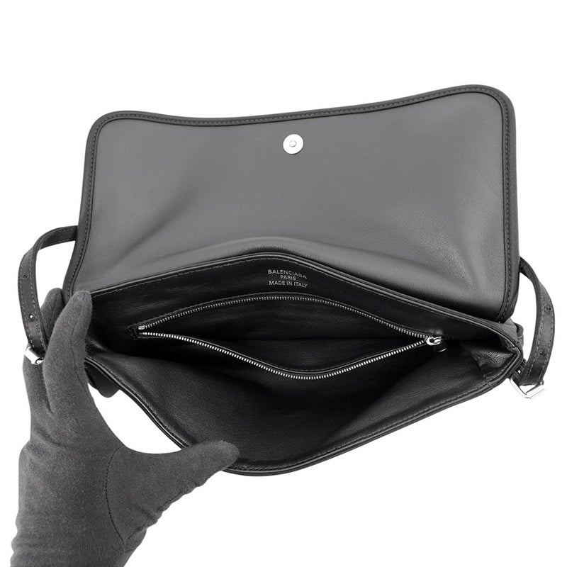 バレンシアガ ハンドバッグ Leopolda ポシェット リボン サテン 791997 BALENCIAGA 黒