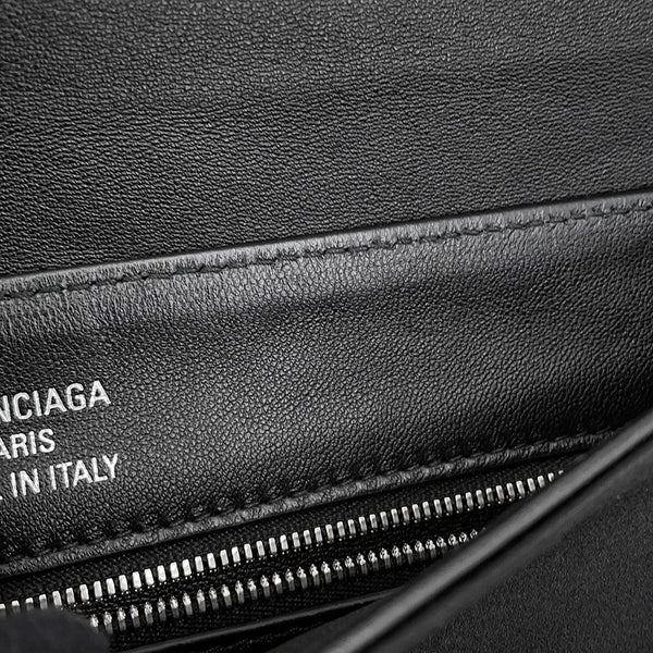 バレンシアガ ハンドバッグ Leopolda ポシェット リボン サテン 791997 BALENCIAGA 黒