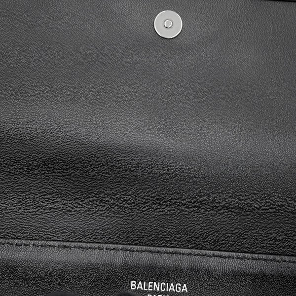 バレンシアガ ハンドバッグ Leopolda ポシェット リボン サテン 791997 BALENCIAGA 黒