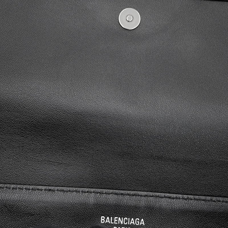 バレンシアガ ハンドバッグ Leopolda ポシェット リボン サテン 791997 BALENCIAGA 黒
