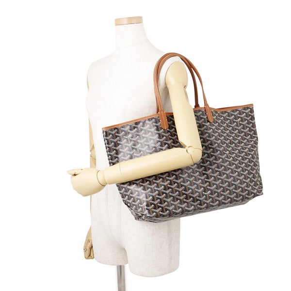 ゴヤール トートバッグ サンルイPM PVC レザー STLOUIPMLTY01CL03P GOYARD ポーチ付き 黒 ヘリンボーン