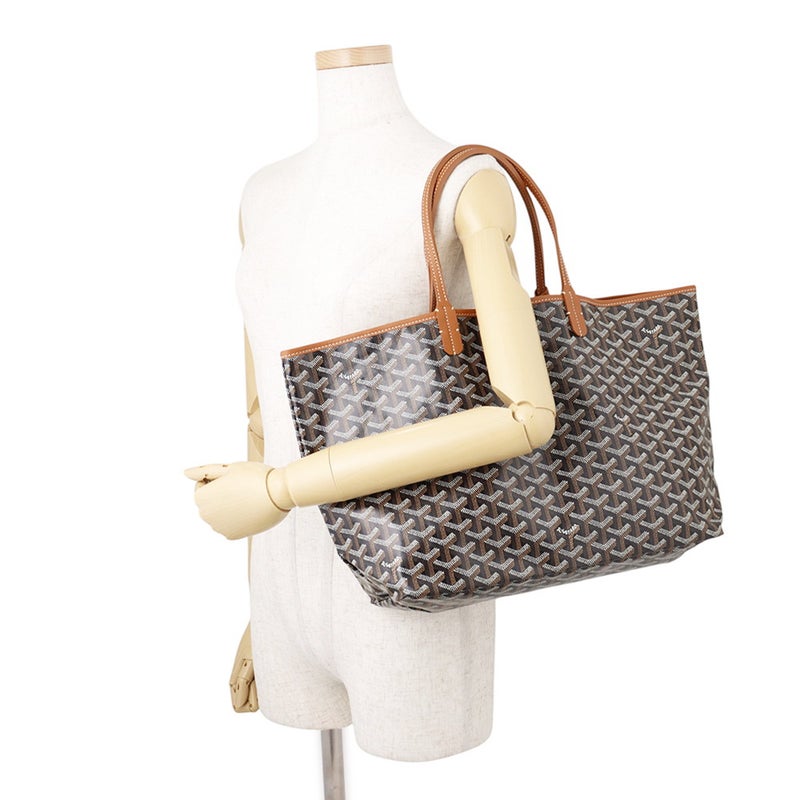 ゴヤール トートバッグ サンルイPM PVC レザー STLOUIPMLTY01CL03P GOYARD ポーチ付き 黒 ヘリンボーン