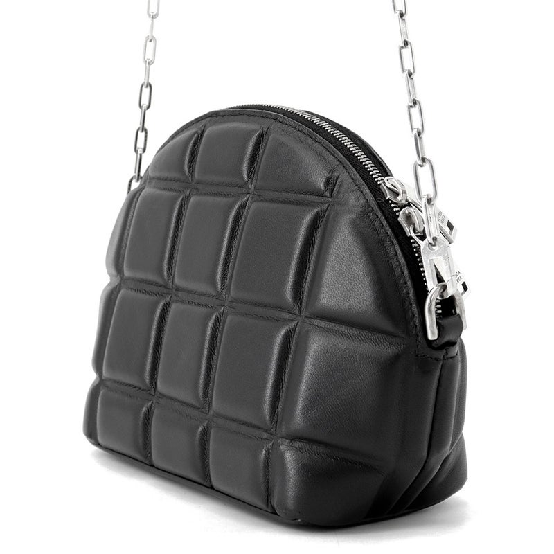ボッテガヴェネタ チェーンショルダーバッグ パテッド ハーフムーン ミニ レザー  593165 BOTTEGA VENETA バッグ 黒